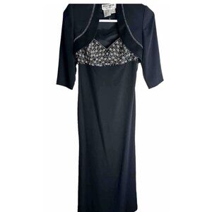 Y2K Daymor Couture Gown & Bolero Jacket Beaded Sweetheart Bodice 4 evening wear
